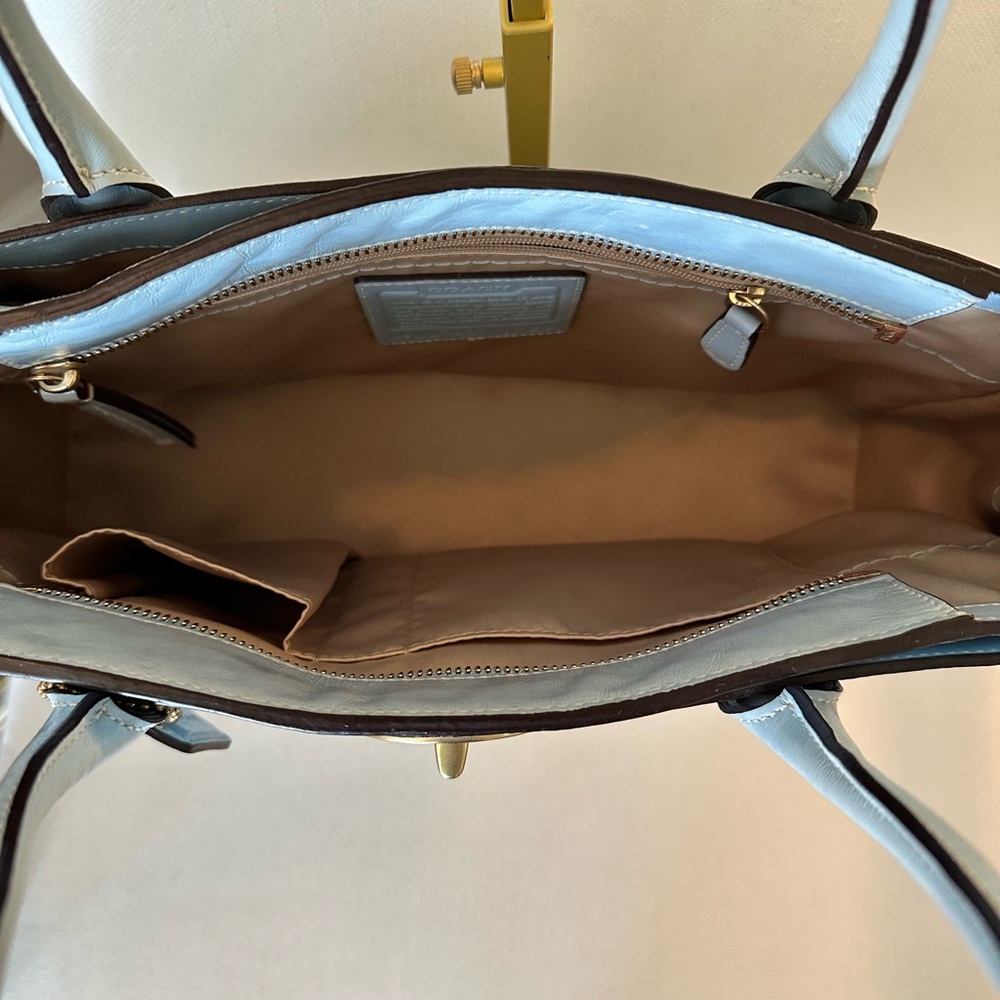 Coach Sky Blue Patent Leather Front Pocket Tote - Picture 8 of 14